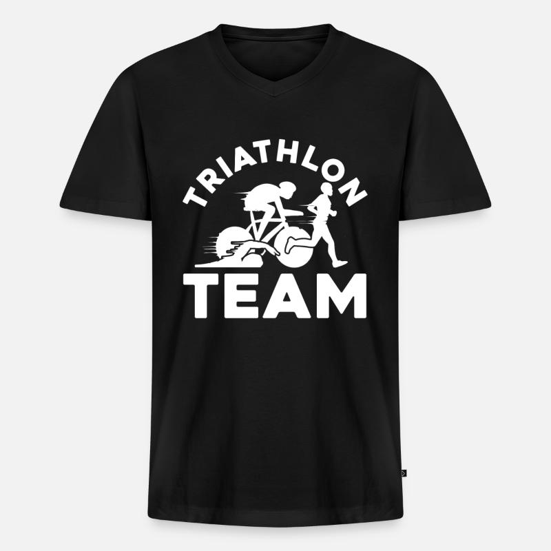 Triathlon - Männer Premium Bio T-Shirt mit V-Ausschnitt - Schwarz