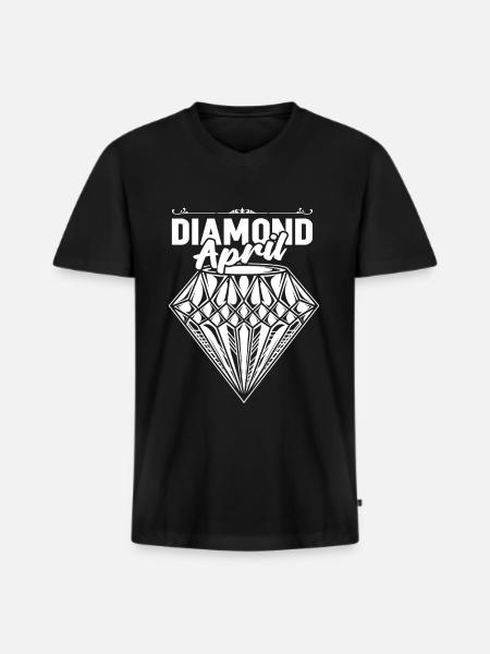 Gemstones - Men's Premium Organic T-shirt with V-neck - black