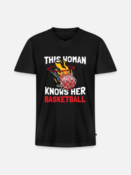 Basketball Basketballer - Men's Premium Organic T-shirt with V-neck - black