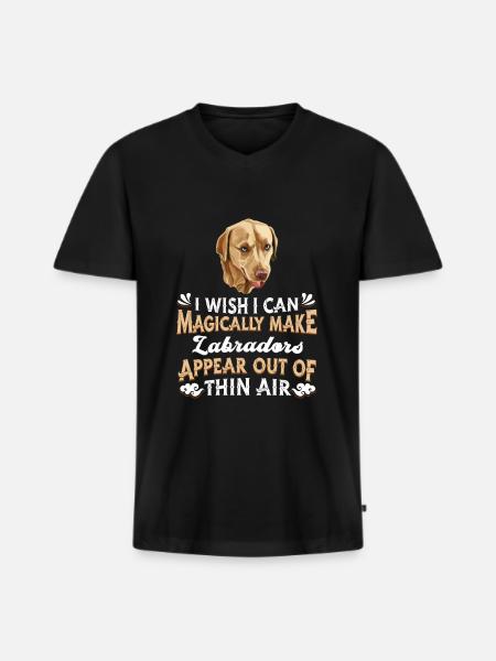 Labrador Dog - Men's Premium Organic T-shirt with V-neck - black