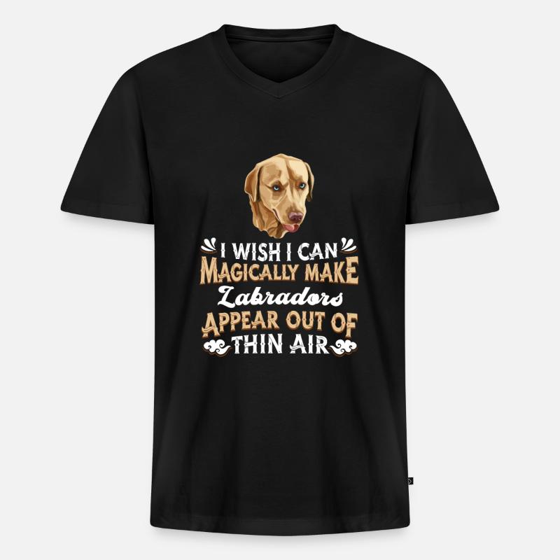 Labrador Hund - Männer Premium Bio T-Shirt mit V-Ausschnitt - Schwarz