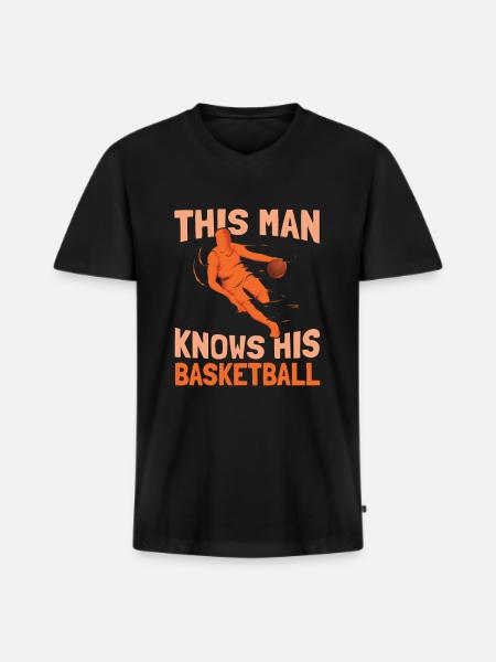 Basketball Basketballer - Men's Premium Organic T-shirt with V-neck - black