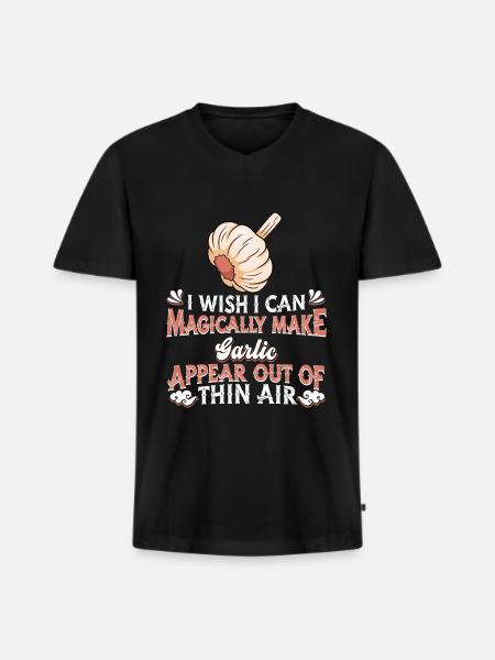 Garlic Spice Knobi Knofi - Men's Premium Organic T-shirt with V-neck - black