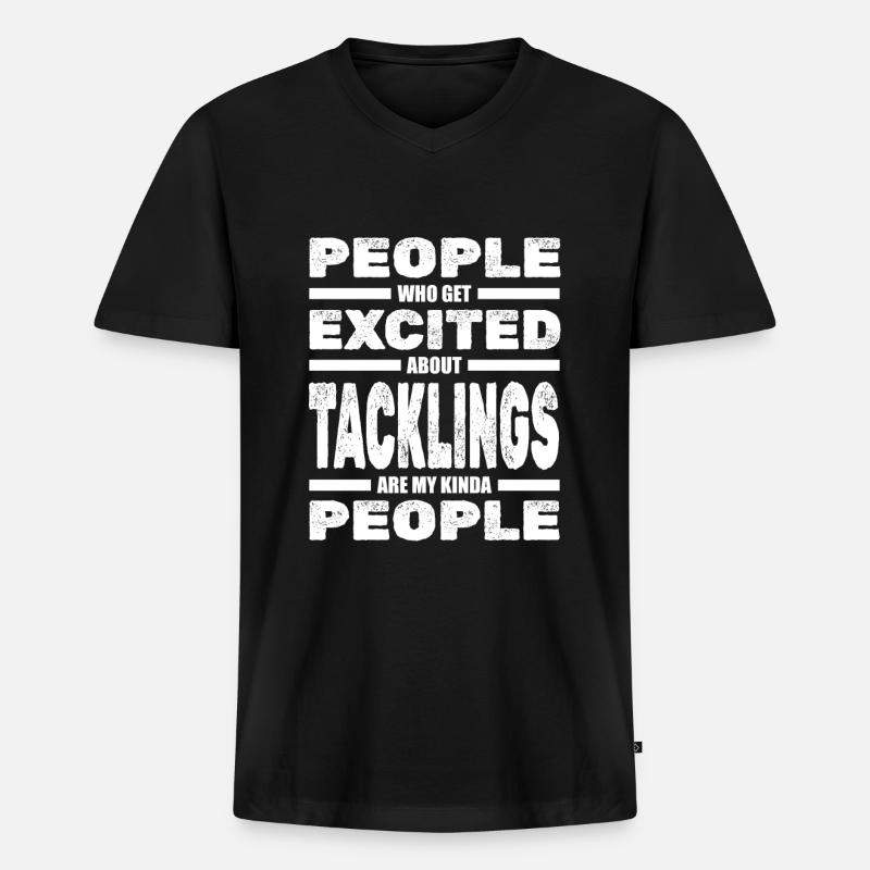 Rugby - Männer Premium Bio T-Shirt mit V-Ausschnitt - Schwarz