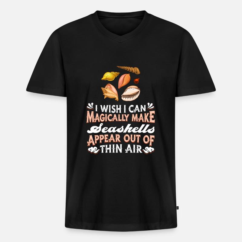 Muscheln - Männer Premium Bio T-Shirt mit V-Ausschnitt - Schwarz