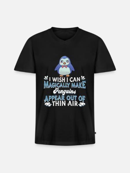Pingouin - T-shirt encolure en V Premium bio Homme - noir