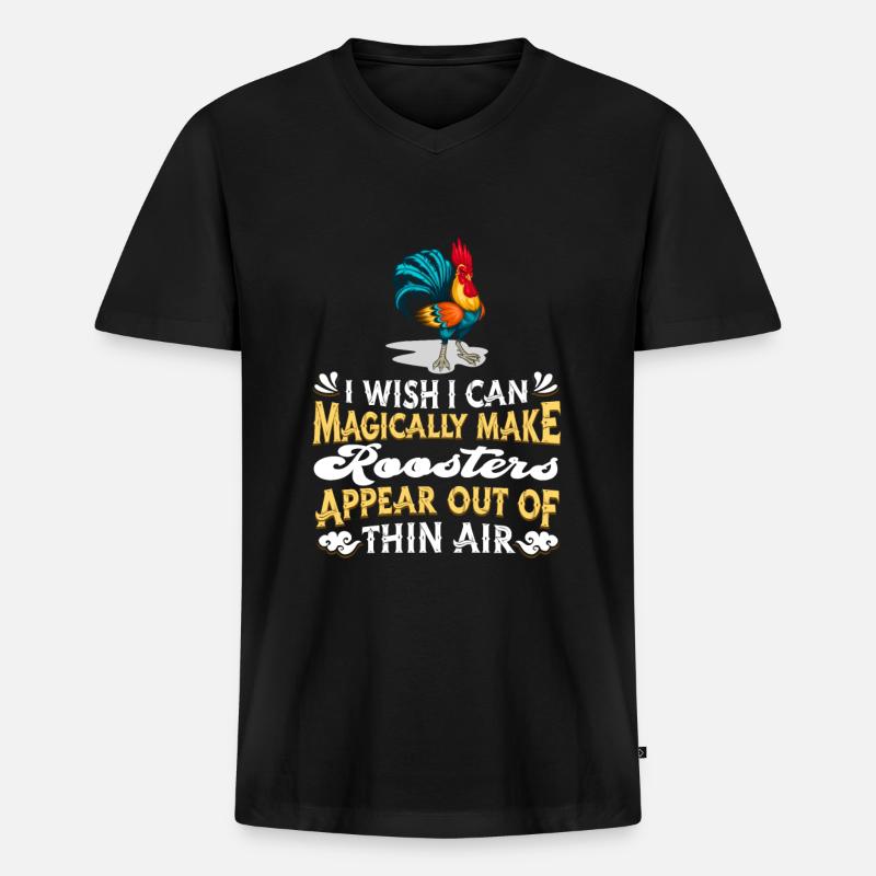 Hahn Gockel - Männer Premium Bio T-Shirt mit V-Ausschnitt - Schwarz