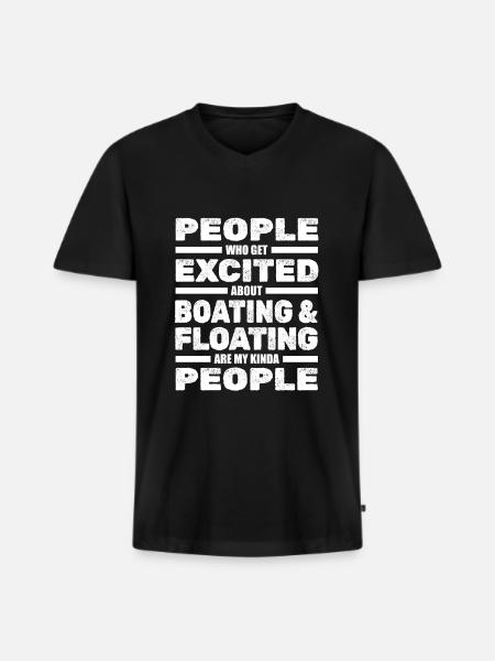 Pontoon boat - Men's Premium Organic T-shirt with V-neck - black