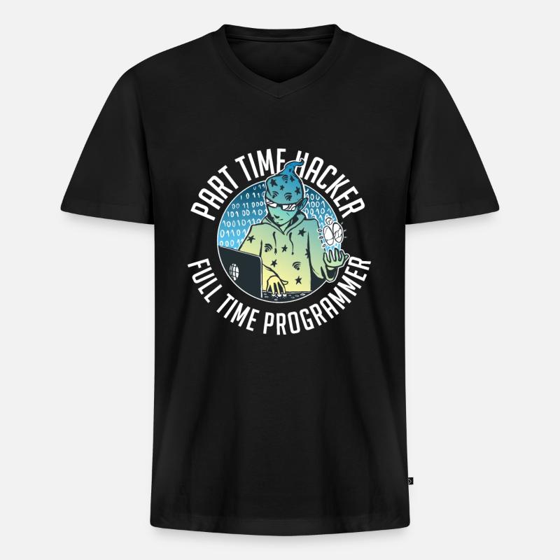 Programmer Coder Software Developer - Men's Premium Organic T-shirt with V-neck - black