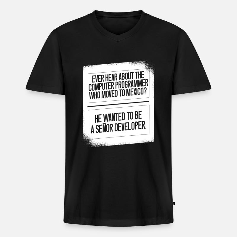 Programmierer Coder Software Entwickler - Männer Premium Bio T-Shirt mit V-Ausschnitt - Schwarz