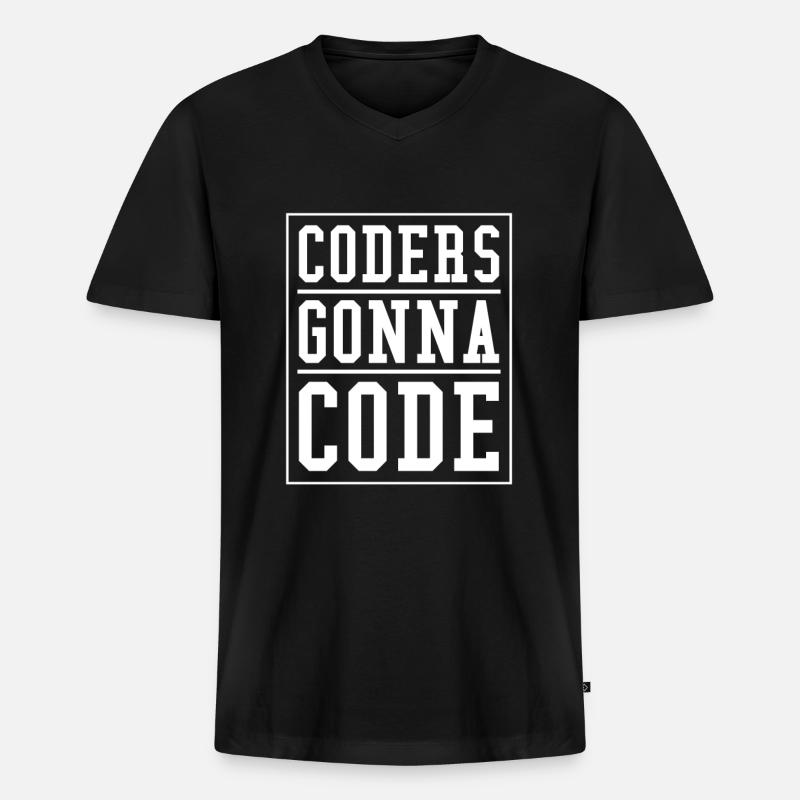Programmer Coder Software Developer - Men's Premium Organic T-shirt with V-neck - black