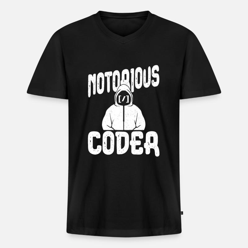 Programmer Coder Software Developer - Men's Premium Organic T-shirt with V-neck - black