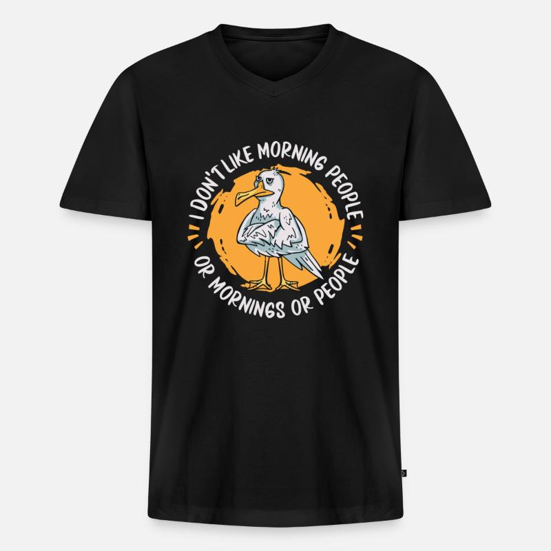 Möwe Seemöwe - Männer Premium Bio T-Shirt mit V-Ausschnitt - Schwarz
