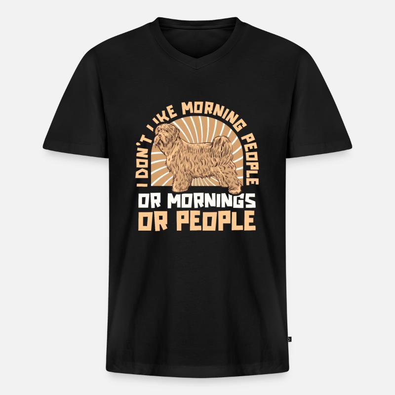Wheaten Terrier Hund - Männer Premium Bio T-Shirt mit V-Ausschnitt - Schwarz