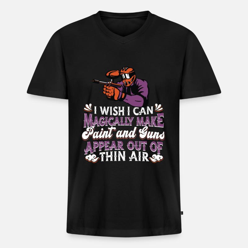 Paintball - Männer Premium Bio T-Shirt mit V-Ausschnitt - Schwarz