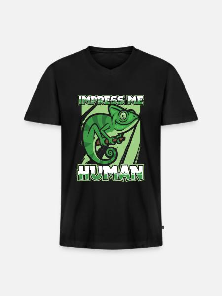 Chameleon Chamäleon - Men's Premium Organic T-shirt with V-neck - black