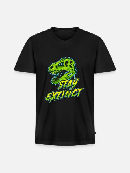 Dinosaure Dino Paléonthologue - T-shirt encolure en V Premium bio Homme - noir