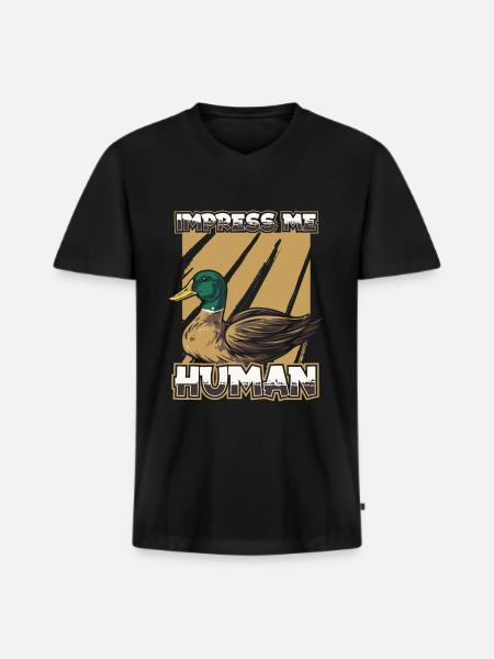 Ente - Männer Premium Bio T-Shirt mit V-Ausschnitt - Schwarz
