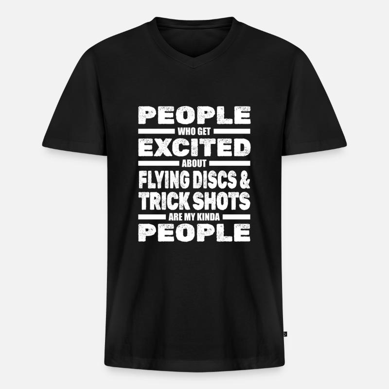 Frisbee - Männer Premium Bio T-Shirt mit V-Ausschnitt - Schwarz