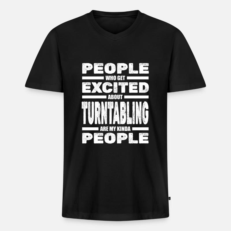 DJ Discjockey - Männer Premium Bio T-Shirt mit V-Ausschnitt - Schwarz