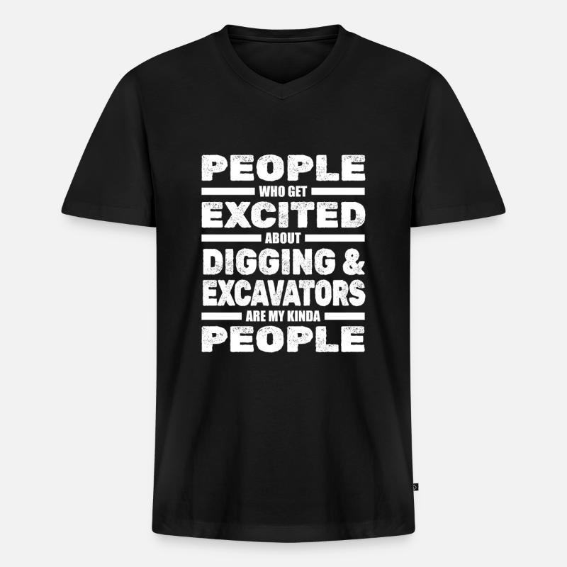 Bagger Baggerfahrer Baggerführer - Männer Premium Bio T-Shirt mit V-Ausschnitt - Schwarz