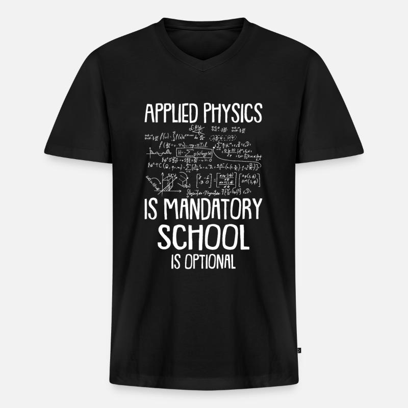 Physik Physiker - Männer Premium Bio T-Shirt mit V-Ausschnitt - Schwarz