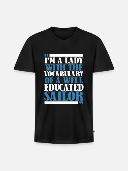 Seglen Segelboot Segler - Männer Premium Bio T-Shirt mit V-Ausschnitt - Schwarz