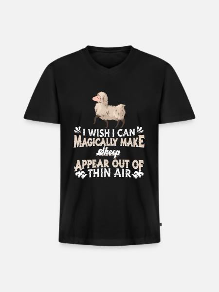 Schaf Schäfer - Männer Premium Bio T-Shirt mit V-Ausschnitt - Schwarz