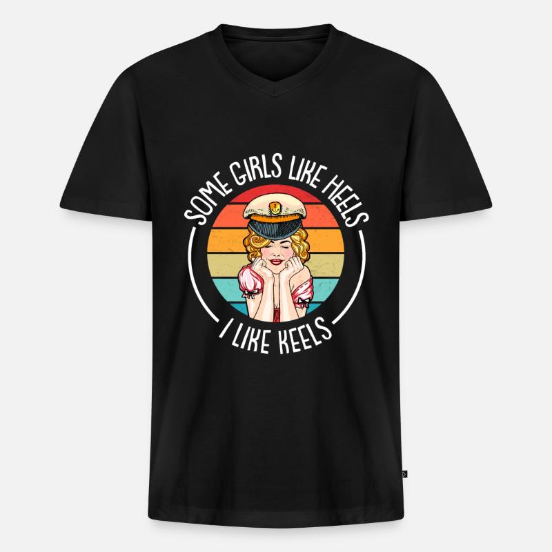 Seglen Segelboot Segler - Männer Premium Bio T-Shirt mit V-Ausschnitt - Schwarz