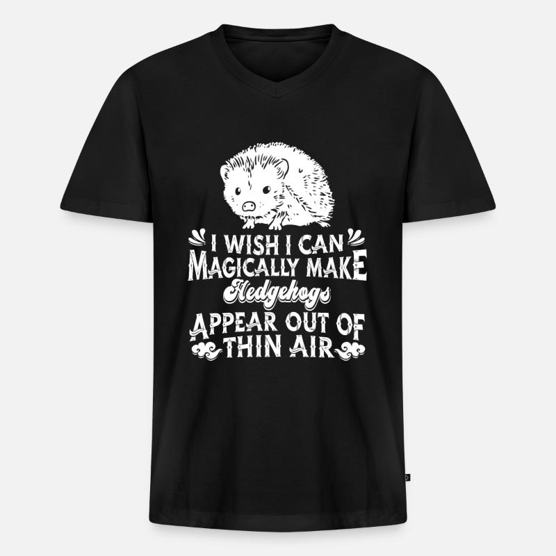Igel - Männer Premium Bio T-Shirt mit V-Ausschnitt - Schwarz