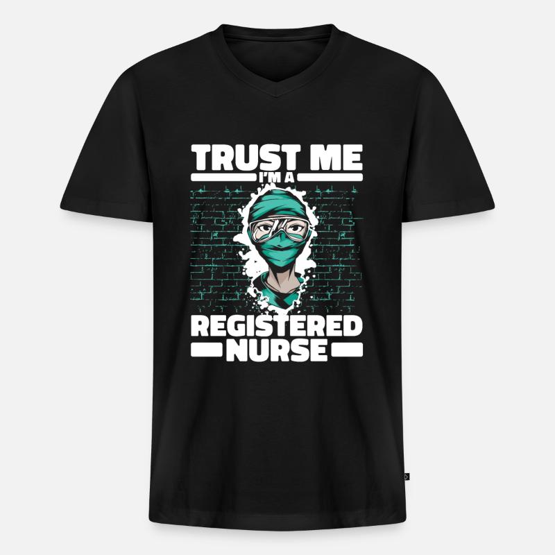Krankenschwester - Männer Premium Bio T-Shirt mit V-Ausschnitt - Schwarz