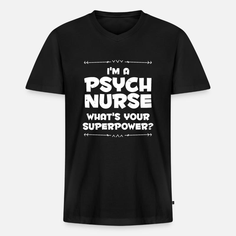 Krankenschwester - Männer Premium Bio T-Shirt mit V-Ausschnitt - Schwarz