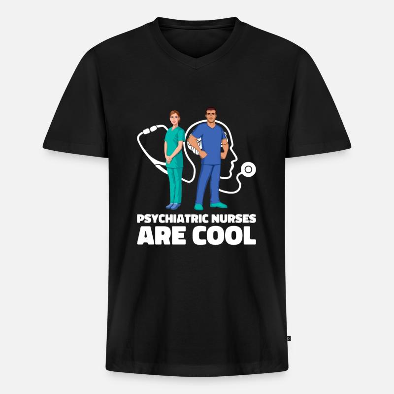 Krankenschwester - Männer Premium Bio T-Shirt mit V-Ausschnitt - Schwarz