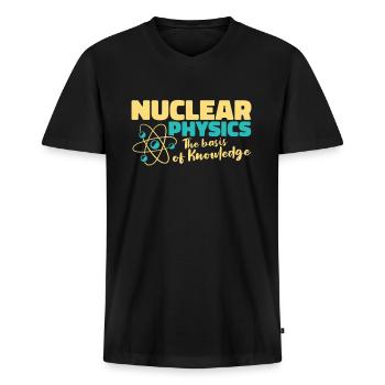 Physik Physiker - Männer Premium Bio T-Shirt mit V-Ausschnitt - Schwarz - Vorne - Nico (187cm)