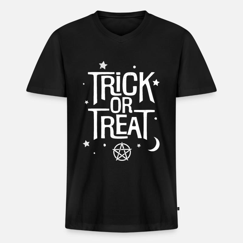 Süßes oder Saures - Männer Premium Bio T-Shirt mit V-Ausschnitt - Schwarz