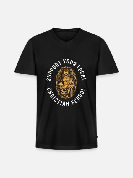Professeur de religion Éducation religieuse - T-shirt encolure en V Premium bio Homme - noir