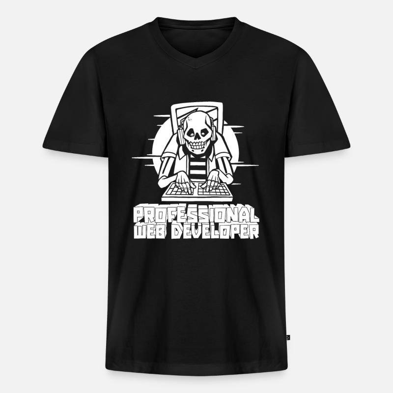 Web Entwickler Webdeveloper Web-Entwickler - Männer Premium Bio T-Shirt mit V-Ausschnitt - Schwarz