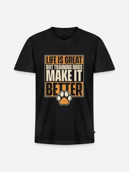 Dog trainer Dog trainer - Men's Premium Organic T-shirt with V-neck - black