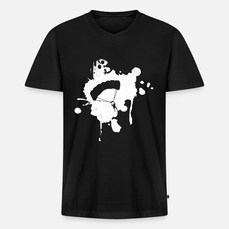 Gleitschirmfliegen - (5) - Männer Premium Bio T-Shirt mit V-Ausschnitt - Schwarz