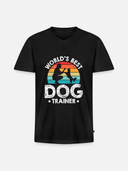 Dog trainer Dog trainer - Men's Premium Organic T-shirt with V-neck - black
