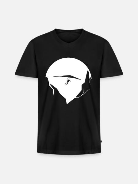 Mountain - Paragliding - (14) - Men's Premium Organic T-shirt with V-neck - black