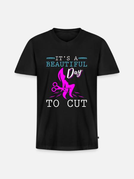 Coiffeur Coiffeur - T-shirt encolure en V Premium bio Homme - noir
