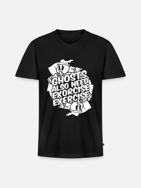 Halloween Komisch - Männer Premium Bio T-Shirt mit V-Ausschnitt - Schwarz