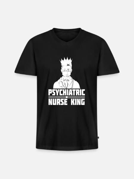 Infirmière King - T-shirt encolure en V Premium bio Homme - noir