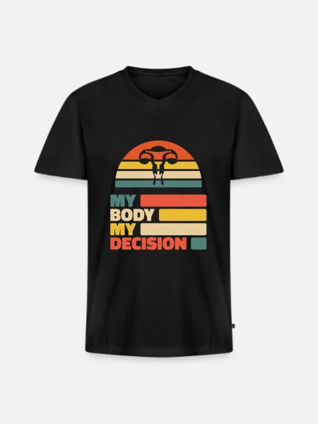 Hysterectomy - Men's Premium Organic T-shirt with V-neck - black
