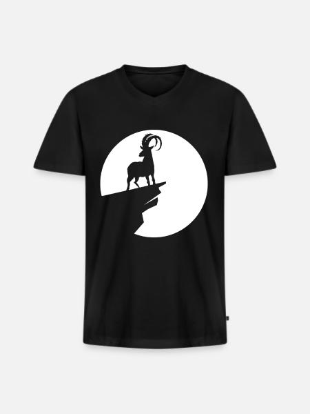 Chèvre - (7) - T-shirt encolure en V Premium bio Homme - noir