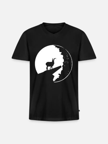 Chèvre - (6) - T-shirt encolure en V Premium bio Homme - noir