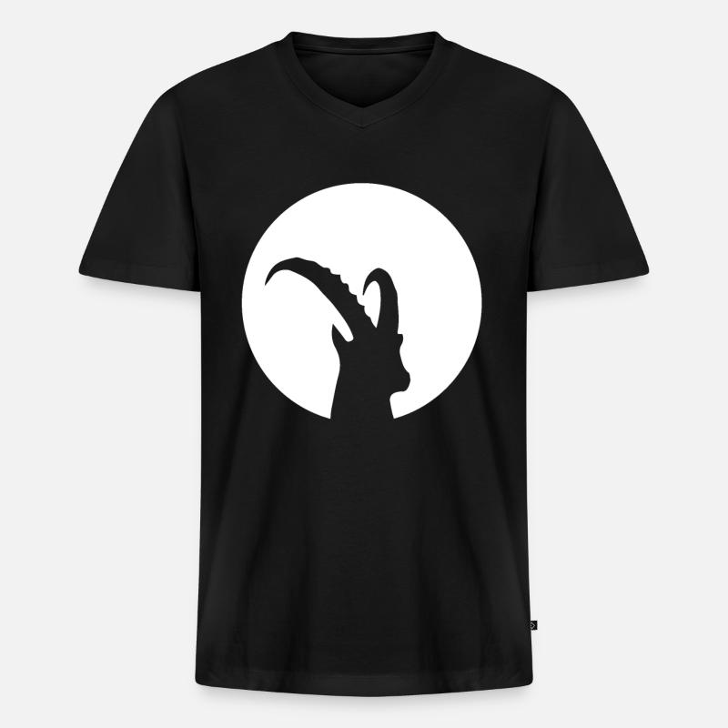 Ziege - (7) - Männer Premium Bio T-Shirt mit V-Ausschnitt - Schwarz