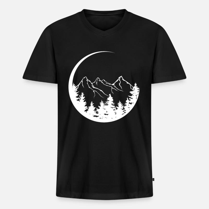 Kreisel - Berg - (4) - Männer Premium Bio T-Shirt mit V-Ausschnitt - Schwarz