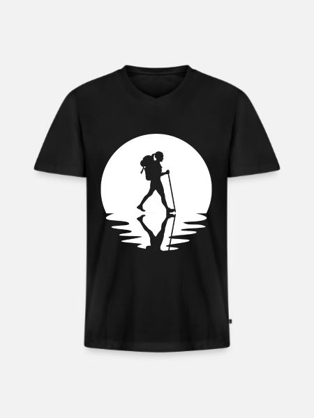 Circle and Reflection - Female Hiking - - Men's Premium Organic T-shirt with V-neck - black